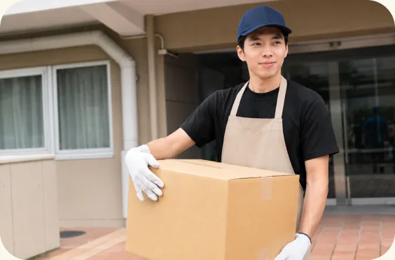 お客様のご自宅へ出張買取に伺うスタッフ